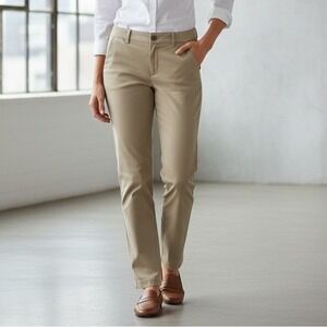 Ann Taylor Petites Tan Flat Front Straight Leg Dress Pants Trousers - Size 4P